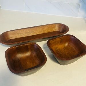 Elegant Wooden Tray and Bowl Set